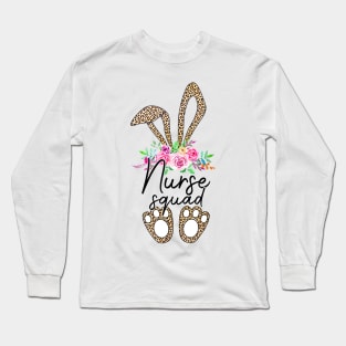 Leopard Print Bunny Nurse Squad Easter 2020 Gifts Long Sleeve T-Shirt